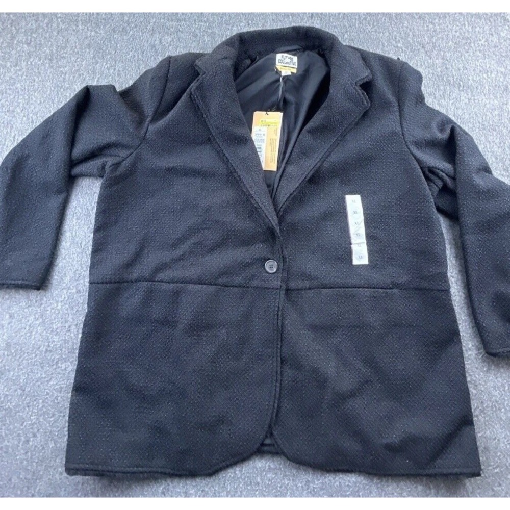 Future Collective Blazer Womens XL Black Boucle Single Button Jacket Jenny Lopez